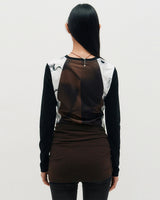 ブロックグラフィック LS Tシャツ _ BROWN