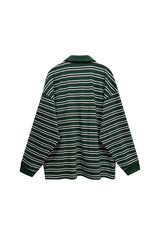 アレテ ストライプ オーバーフィット カラー Tシャツ / グリーン