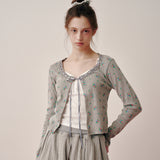 Ribbon Tie Cardigan (Grey)