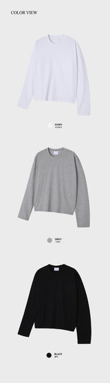 Look Rogane Supima Cotton Semi-Crop Oversized Long Sleeve T-shirt