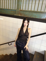 dot halter sleeveless