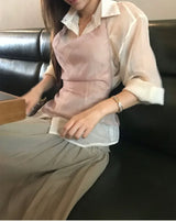 frit veil 20% chiffon shirt / blouse