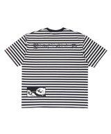 BBD アングザイエティ マルチ パッチ ストライプ Tシャツ(Navy&Sand)