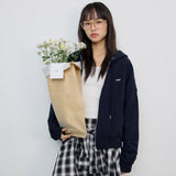 2wayロゴフーディージップアップ_ネイビー