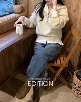 [MADE] Mion semi- zip-up knitwear