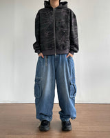 Stack cargo denim pants