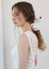 Cotton Flower Square Scrunchie_White