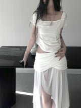 luel lace button short sleeve (2color)