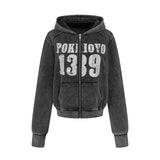 Washed Vintage Pocket Hoodie Zip-up 232818681