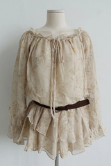 ARCADIAN SHEER BELTED DRESS