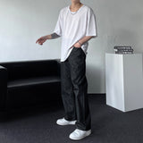 NOS119 ダブルベルトノンフェードデニムパンツ (XS–L)