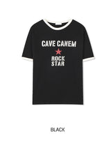 Rokdon Star Lettering Ringer Short Sleeve T-shirt