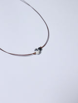 wood round swirl ネックレス