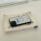 ribbon glossy glass bumper case (blue)