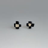 checker flower earring