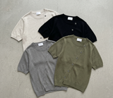Offset Button Cropped Knitwear