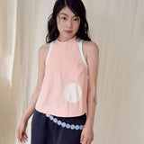 Dot layered top - peach