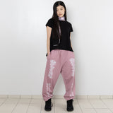 Lace Bone Sweatpants - Pink