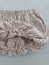 Checkered Belt Set Pumpkin Balloon Miniskirt