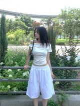  Twist Off-Shoulder Short Sleeve T-Shirt (3 Colors)