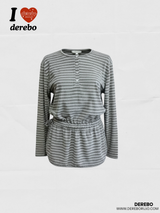 wool fleece stripe strap pumpkin dress