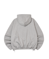 Cross String Hood Zip _ Gray