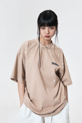 ハンドペインティングダメージTシャツ (BEIGE)