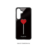 [MADE]heart lollipop Standard Glass Black Bumper phonecase