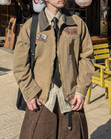 Woven Patch Pigment Work Jacket