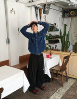 No.1384 クロップウエスタンデニムシャツ