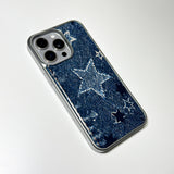 フェイドデニムスターダストスマホケース ブルーインディゴ (SV_Epoxy)