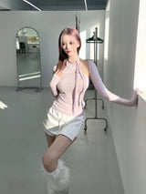 1155. Via scarf halter top bolero set (5color)