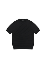 ジャカード コットン ニットTシャツ