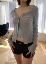 SNAP RIB CARDIGAN (5color)
