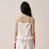 Ribbon Frill Sleeveless (White)