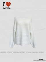 Angora wide shoulder loose fit knitwear