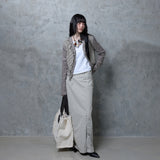 FRINGE STRIPE CARDIGAN: BEIGE
