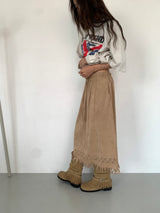 SUEDE PUNCHING SKIRT (3C)
