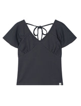 WRAP SHIRRING TOP(CHARCOAL)