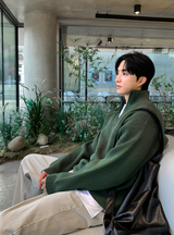 All Day High Neck Modal Semi-Zip-Up Knit