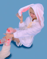 rabbit ear pom-pom hood (2color)