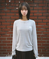 Teen Stripe Symbol Logo Long Sleeve_Ivory
