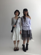 シェール レース スリーブレス(3color)