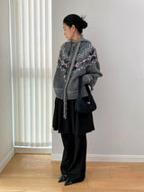 Winter Cozy No Collar Knitwear Zip-Up Cardigan
