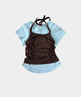 Halter ballet layered top