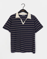 Malve Stripe pk Collar T-shirt