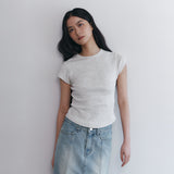 C 90S LINE BASIC T-SHIRT_LIGHT GREY