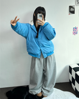 フリース❤ツーピンタックパラシュートロングパンツ 🖤🤍🩶3カラー