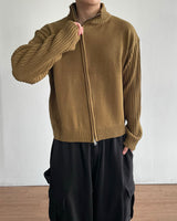 Dig Crop Knit Zip-up