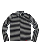 ストライプ ハーフ ジップアップ(GREY) ウィメンズ
